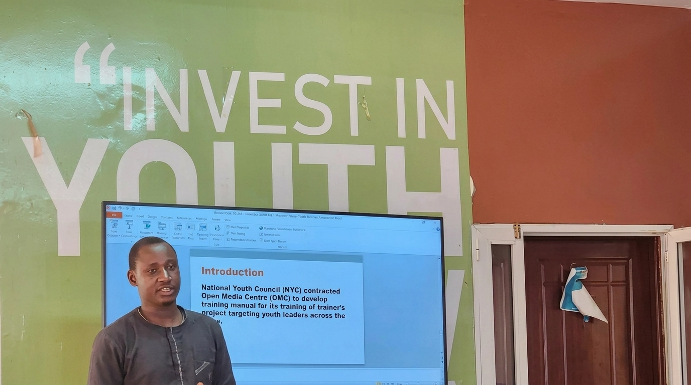 Media and information literacy workshop session under an Invest in Youth banner